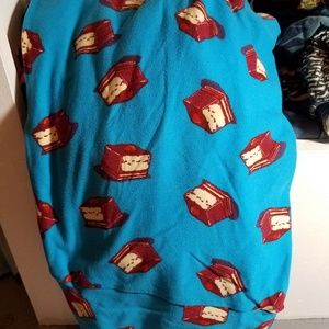 Lularoe TC leggings blue with cake